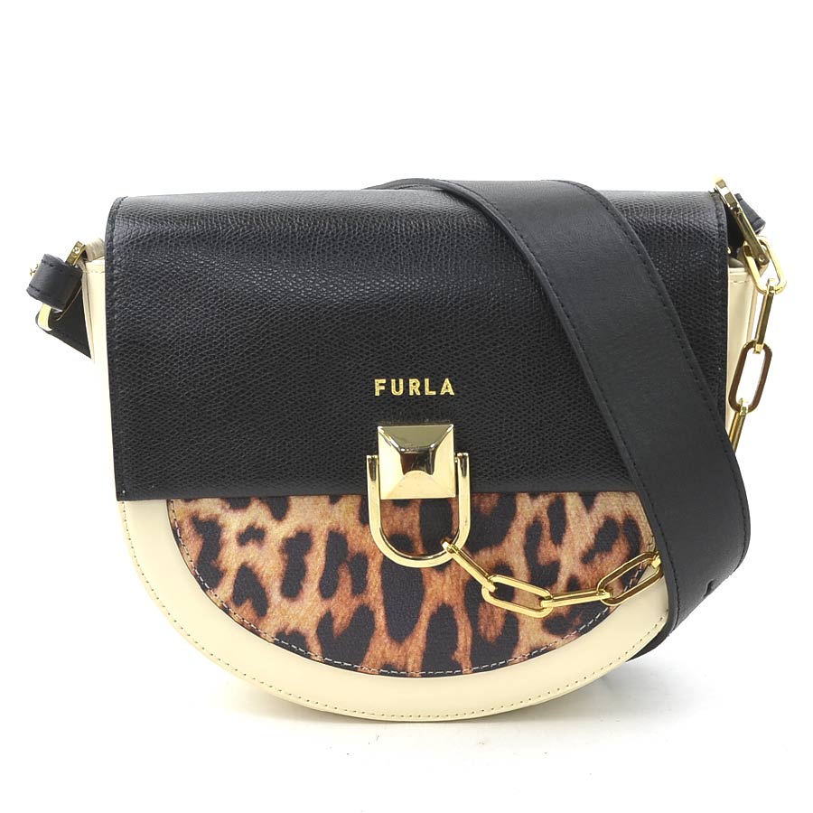 フルラ Furla ショルダーバッグ レザー ライトベージュ×ブラック×ブラウン レディース r10421k