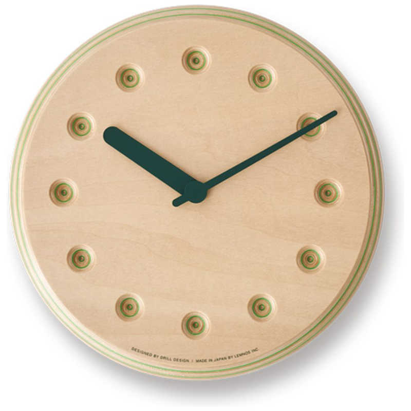 タカタレムノス　ペーパーウッド クロック ドット グリーン グリーン　DRL19-07GN