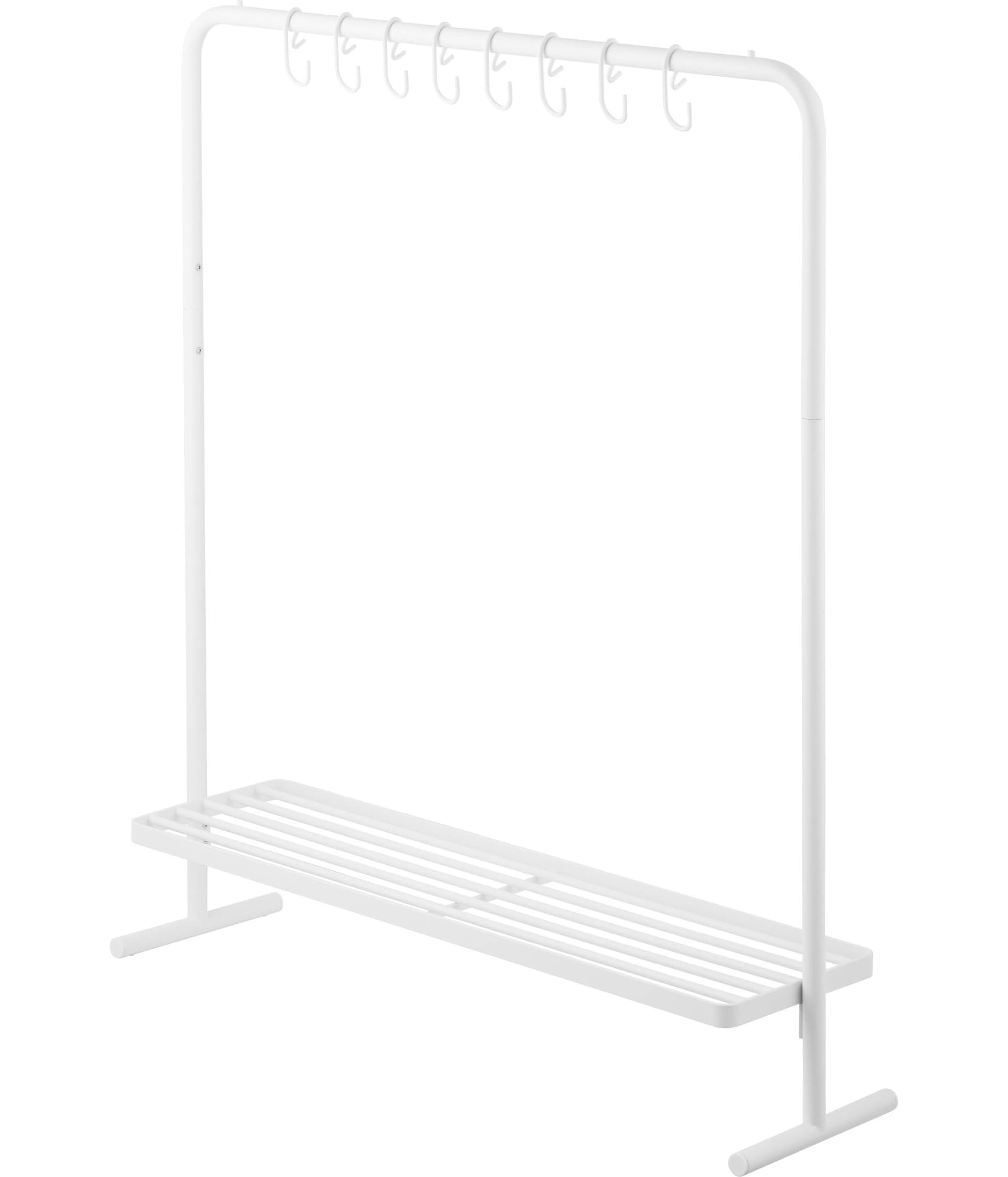 山崎実業(Yamazaki) バッグ 収納ラック ホワイト W80×D20.6×H92.5cm タワー tower ハンガーラック バッグ掛け 10157