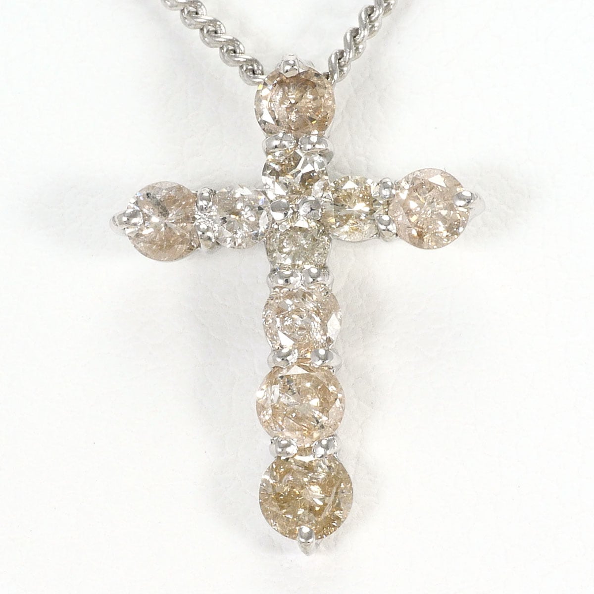 PT900 プラチナ PT850 プラチナ ネックレス ダイヤモンド 1.0ct 鑑別書 総重量約5.6g 約40cm ジュエリー 中古