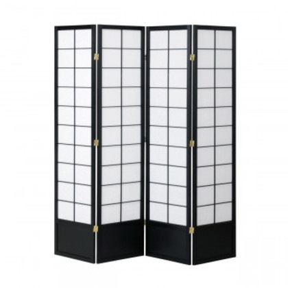 弘益(KOEKI) UTILITY 和風衝立4連 ブラック 高さ1800mm JPS1804BK