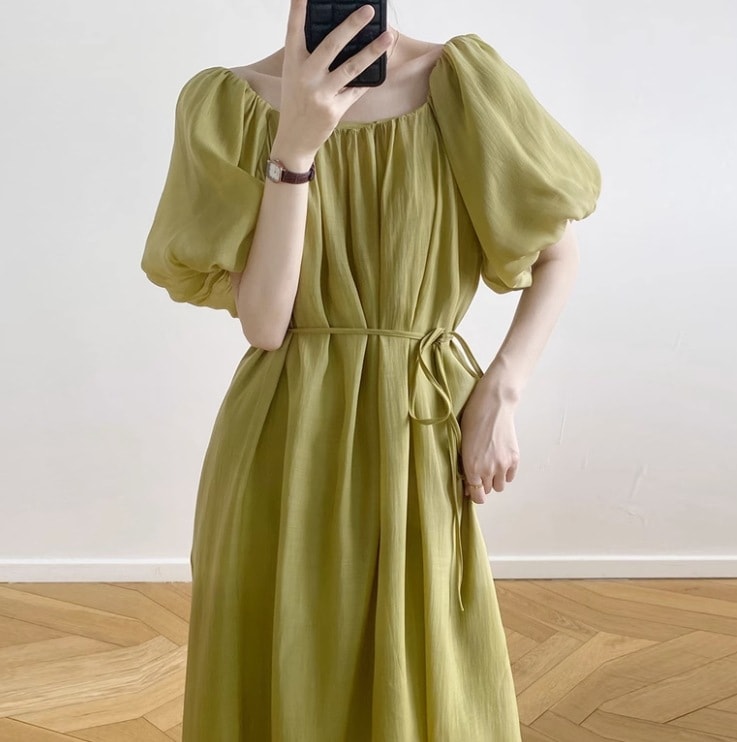 ワンピース デート モテアイテム シャツワンピース ウエストデザイン リボン 無地 可愛い きれいめ 上品 おしゃれ かっこいい 可愛い ラブリー キュート ガーリー クール モード系