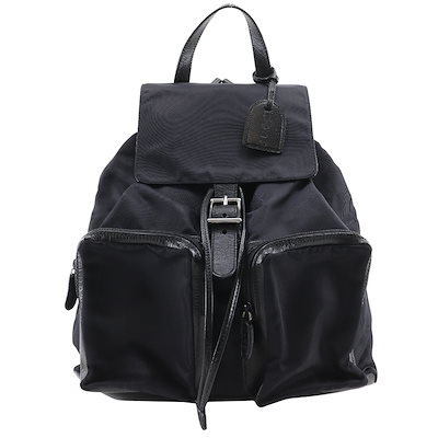 019.2058.0173.5 リュック・デイパック ナイロンキャンバス レザー 黒 レディース 中古品 69,800円