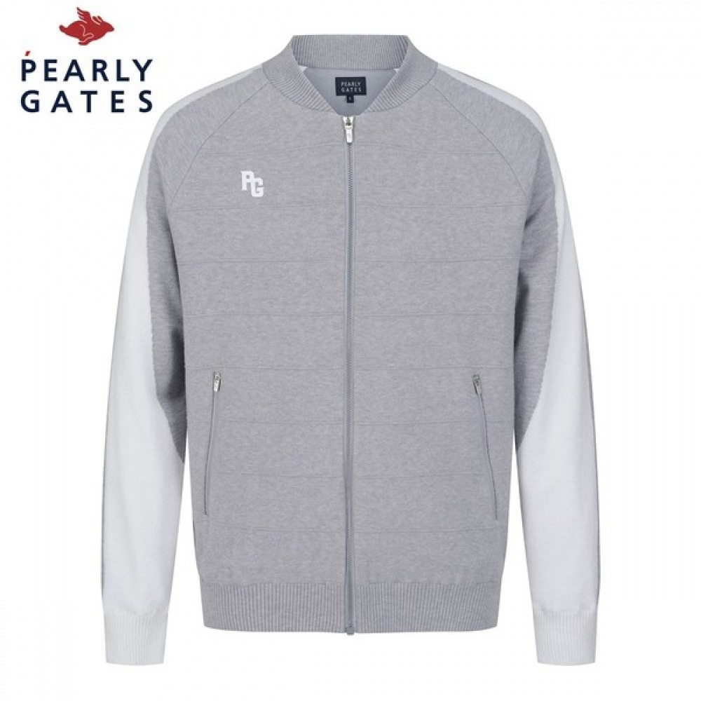 【一部訳あり】パーリーゲイツ（PEARLY GATES)　ジップアップ ニット (ポリ素材) ネイビー サイズ：5(L) サンエーインターナショナル正規品 PEARLY GATES ジップアップ スウェットジャケット パーリーゲイツ