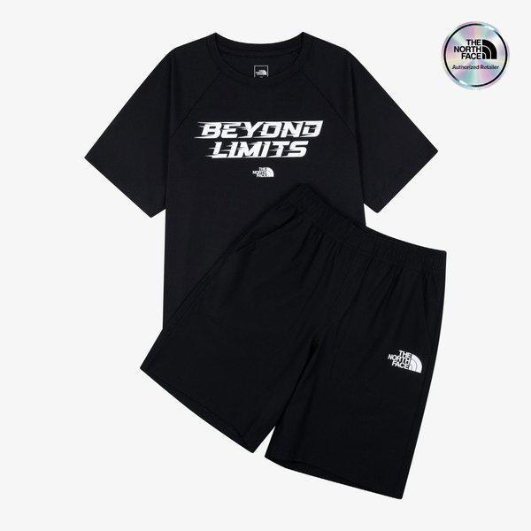 [キッズ公式] NT7US13T キッズ プレイブースト クルー セット BLACK