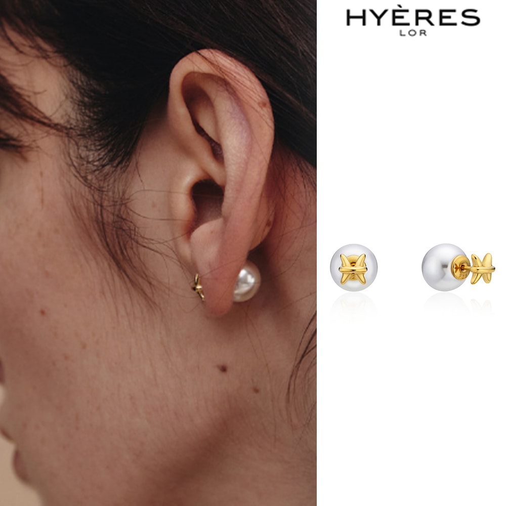 [HYERES LOR] Aceh Silver (Y) Pearl Ball Earrings