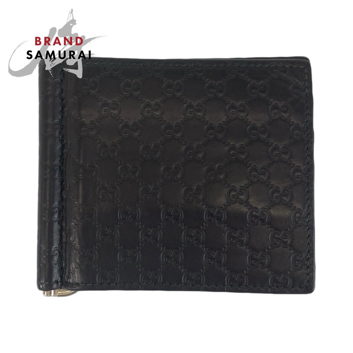 美品 マイクログッチシマ ブラック 黒 シルバー金具 レザー 544478 カードケース マネークリップ メンズ 502909 16,800円