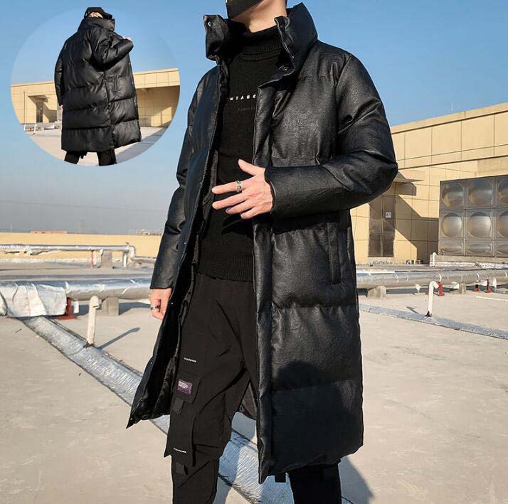 M-3XL 体型カバー 男性用 アウター 20代 大人 ロング丈 シンプル 韓国風 OL 防寒着 ダウンジャケット 冬服 40代 大きいサイズ 中綿ジャケット コート 通勤 厚手 あったか 中綿コー