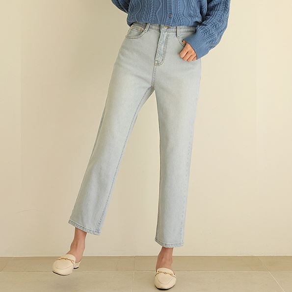 [bbaebbae] (SLL) [韓国生産/自社製造] 隠しウエストゴム ストレッチ ストレート