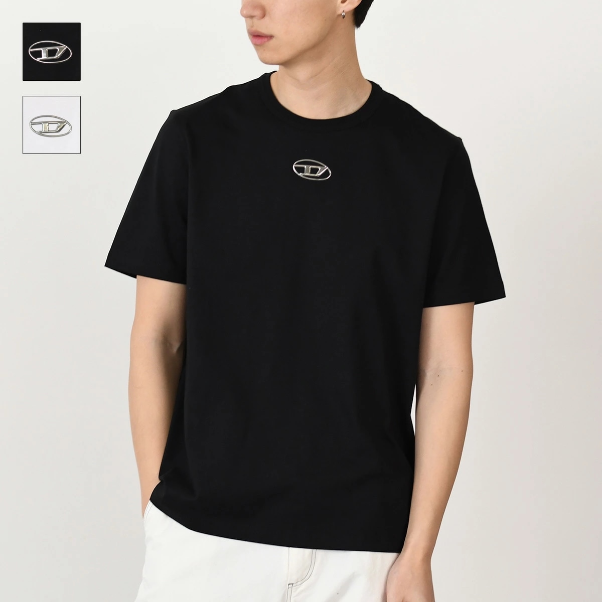 トップス Tシャツ T-ADJUST-OD オーガニックコットン A17880 0CLBR メンズ ホワイト ブラック コットン ロゴ 半袖 ロゴT 春夏