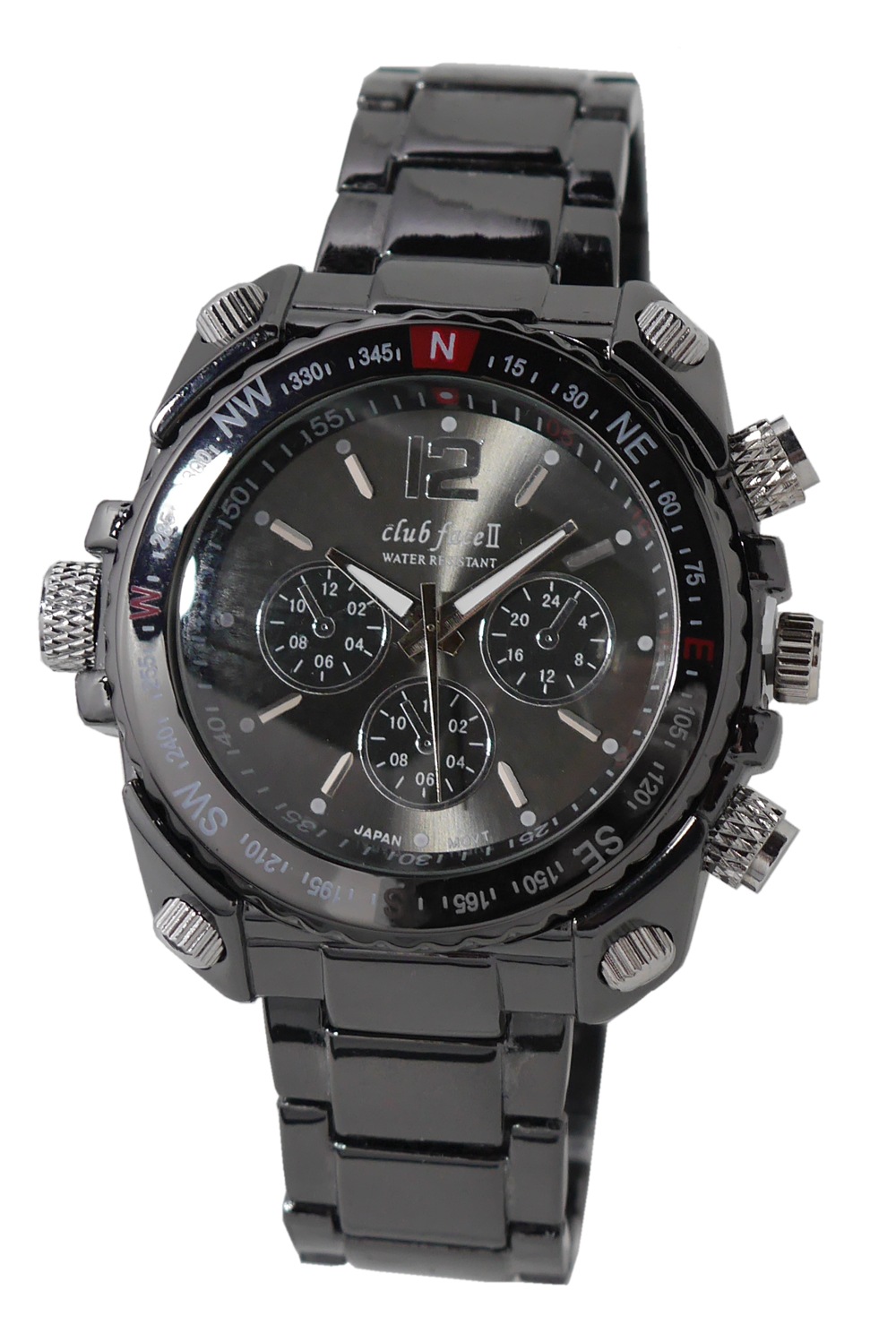 送料無料club face　black メンズ　メタル　腕時計CF-1060ブラック