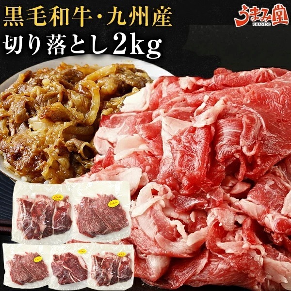 黒毛和牛 切り落とし 九州産 2kg(400g5) 国産 プレゼント ギフト 有田牧場 [産直]