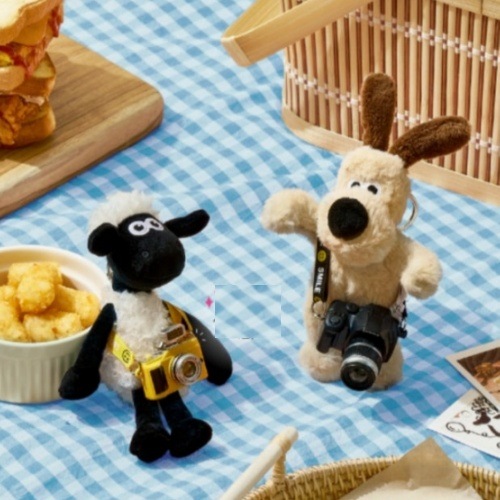 イサクトーストXウェレスとグロミット グロミット ショーンダッシュ キーホルダー ぬいぐるみ