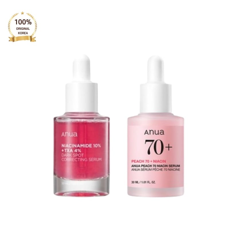 Anu* ア*ア 美*ブースターセット(桃 70ナイアシン セラム 30ml+TXA 4 ダークスポット コレクティング セラム 30ml)