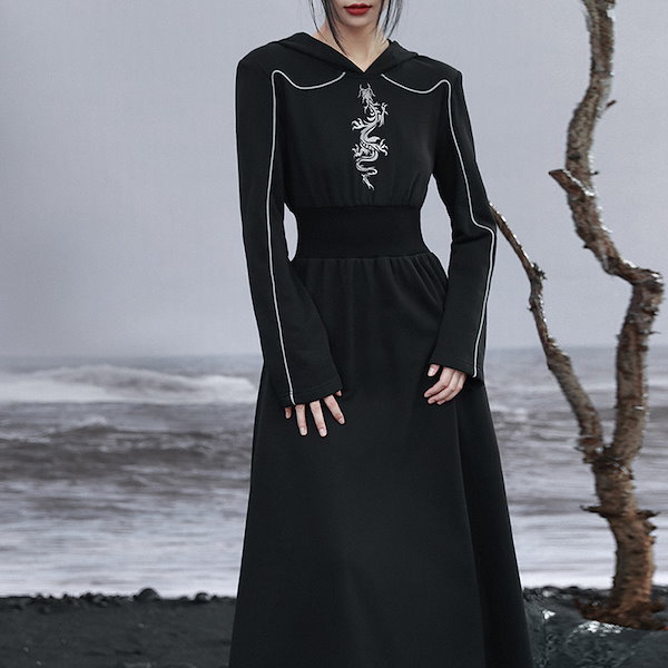 Qoo10] ゴシック ワンピース ロング パーカーワ