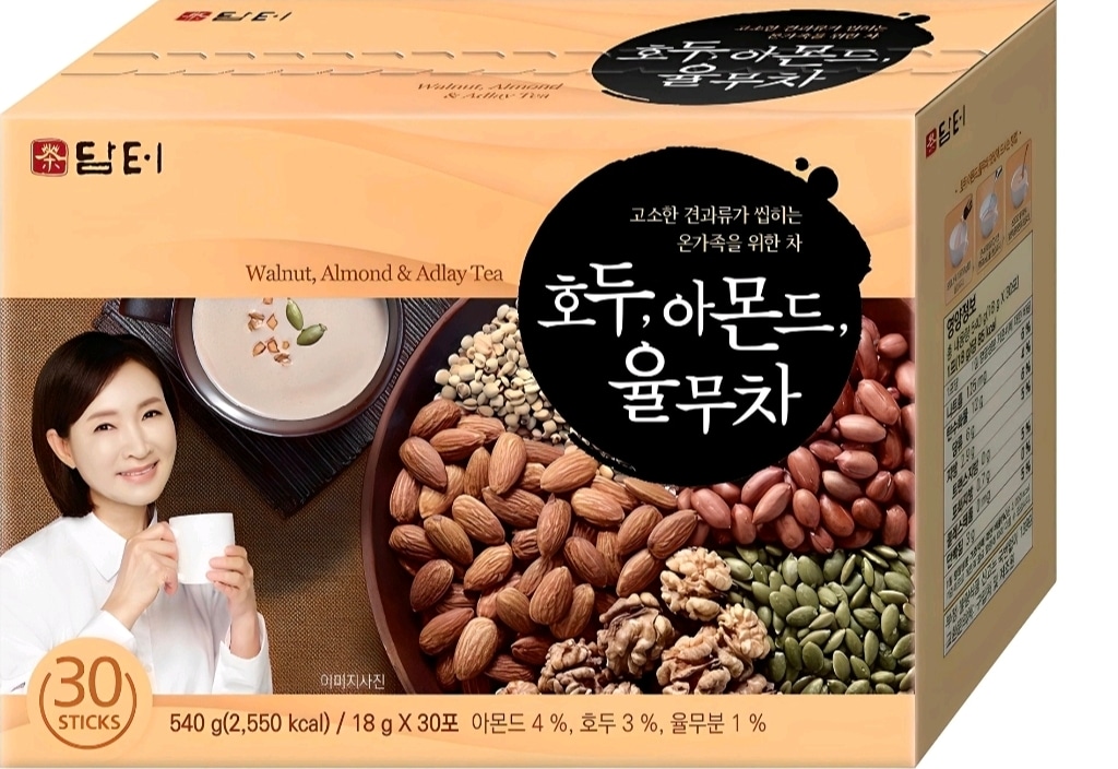 (韓国食品) 18g*30個*3box/ クルミアーモンドハトムギ茶/ はとむぎ茶/ 韓国茶/ ユルム茶/ スティック ハトムギミックス茶/ 粉末状/ 健康飲料/ 韓国伝統茶/ 韓国飲料/ 韓国おやつ