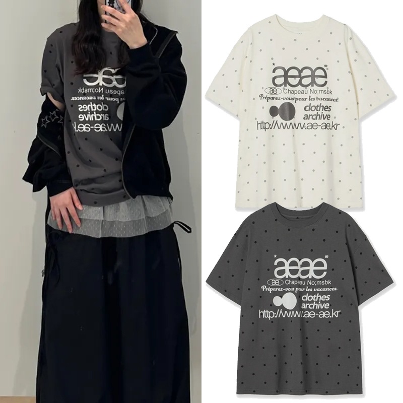 WEB LOGO DOT T-SHIRTS 韓国ファッションインスタ人気 半袖Tシャツ