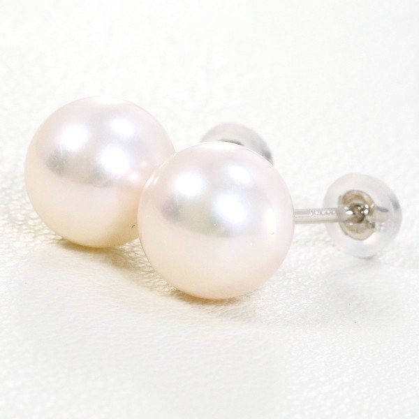 PT900 プラチナ ピアス パール (真珠) 中古