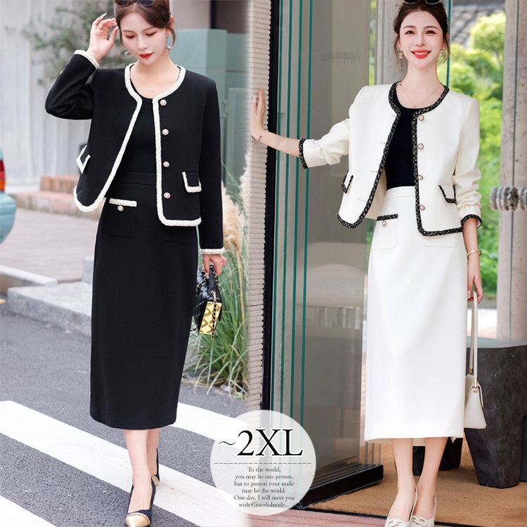 スーツセット レディース スカートスーツ ママスーツ 卒園式 卒業式 入園式 入学式 大きいサイズ お呼ばれ 披露宴 結婚式 パーティー 同窓会 30代 40代 50代 ホワイト ブラック セットア 15,780円