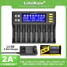 LiitoKala Lii-S8 液晶 18650 リチウムイオン 3.7V ニッケル水素 1.2V Li-FePO4 3.2V IMR 3.8V 26650 21700 26700 18350 A