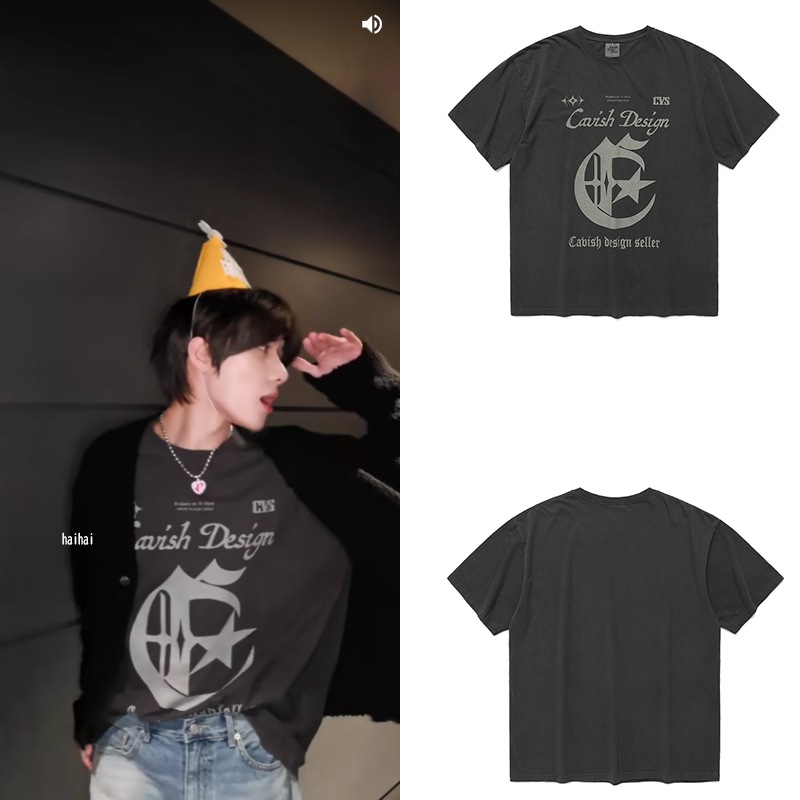[TXTボムギュ着用]特典付き/ PIGMENT CENTURY SS TEE CHARCOAL