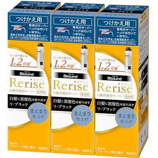 【3点セット】ブローネリライズ 白髪用髪色サーバー リブラック (自然な黒さ) まとまり仕上げ つけかえ190G×3個