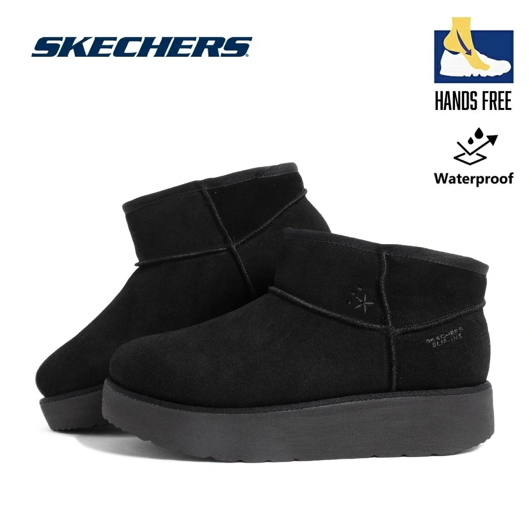 SKECHERS スケッチャーズ ブーツ スリップインズ キープ コージー Slip-ins KEEP COZY BLACK ( ブラック 黒 ハンズフリー レディース 厚底 脱ぎやすい 履きやすい