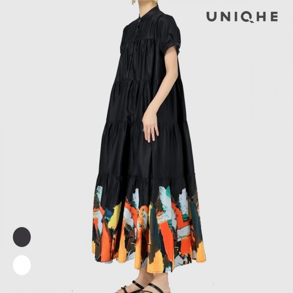 (UNIKE) フォレストカンカン水彩ドレス