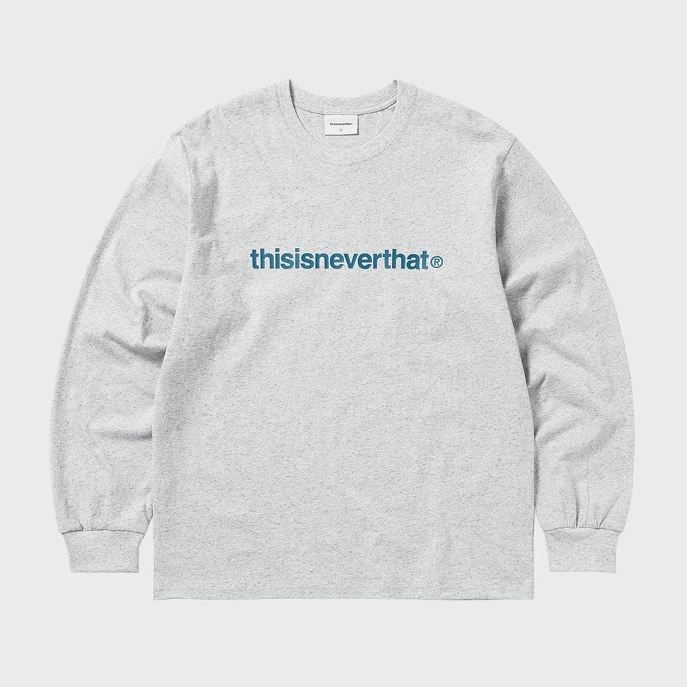 ディス・イズ・ネヴァー・ザット T-ロゴ L/S Tシャツヘザーグレー