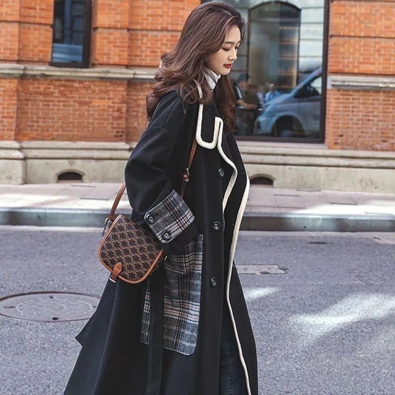 大人気！ 2025 ニューデザイン ブラックラシャコート ゆったり スーツ 厚手 大人っぽチェスターコート ジャケットジャケット AWアウター トレンチコート