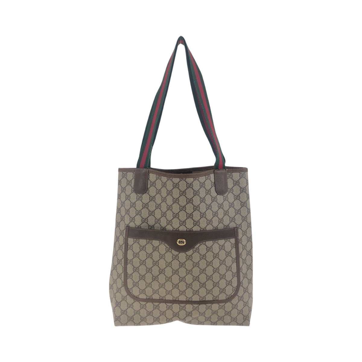 ヴィンテージ オールドグッチ シェリーライン ベージュ ブラウン ゴールド金具 GGスプリームキャンバス 40 02 003 トートバッグ ショルダーバッグ レディース 504033