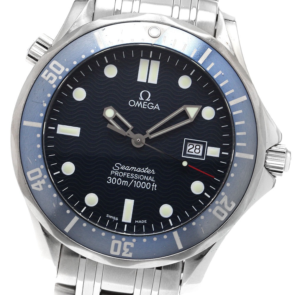 オメガ OMEGA 2541.80 シーマスター300 デイト クォーツ メンズ 保証書付き_900685【中古】