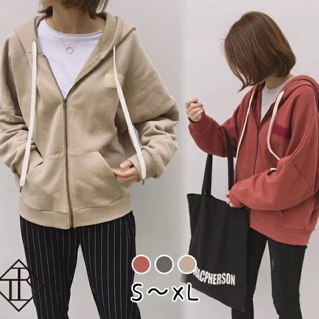 【即納】パーカー レディース トップス トレーナー スウェット スエット プルオーバー フード フーディー 大きいサイズ フード付き 長袖 ミディアム丈 シンプル ナチュラル カジュアル おしゃれ 体