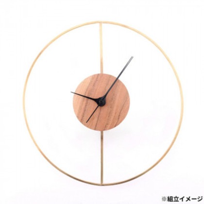 志成販売 BRASSと木で作ったデザインの壁掛け時計 305085
