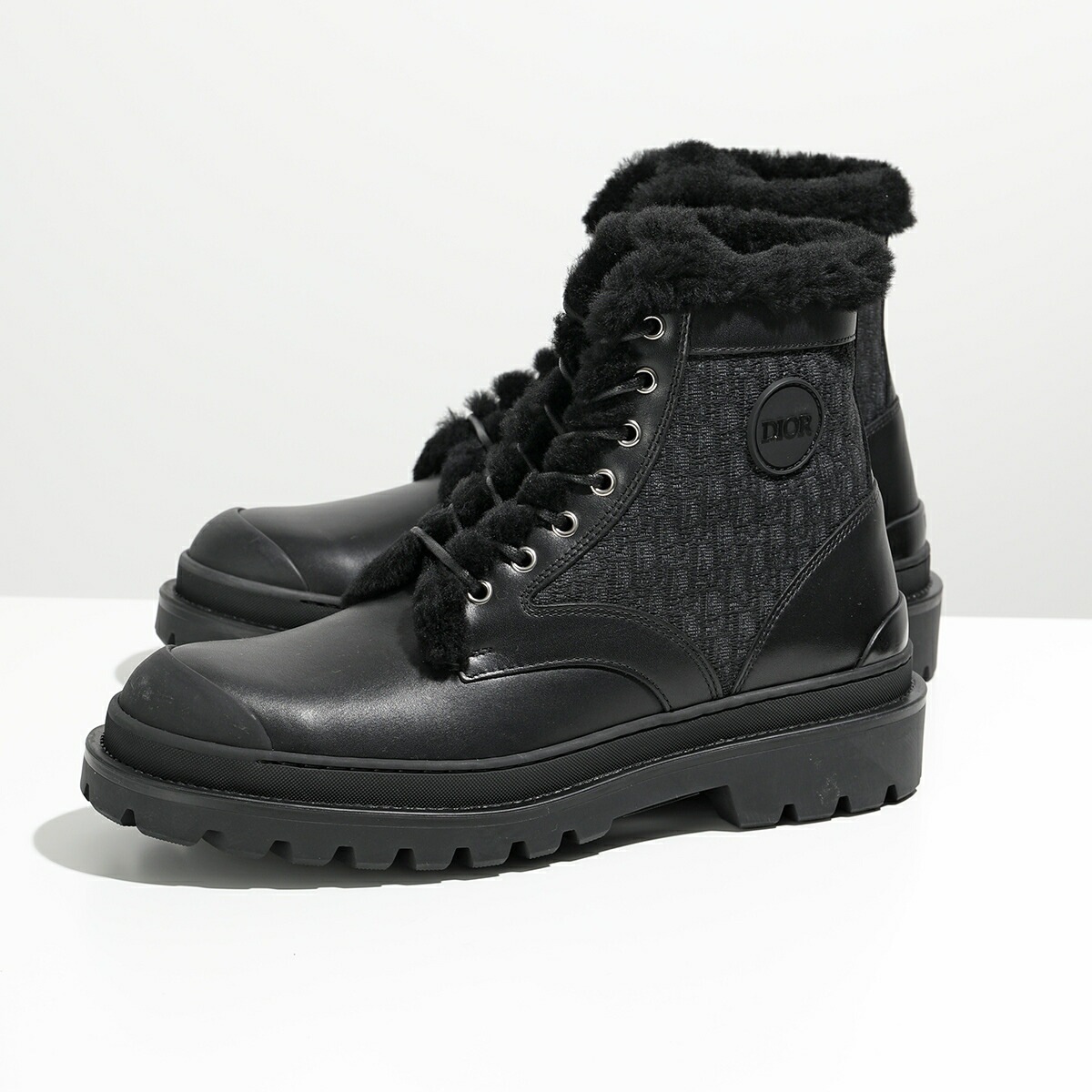 【大きいサイズ限定特価】Dior ディオール アンクルブーツ 3BO257ZRP メンズ サイズ44 オブリークジャガード ロゴ レースアップ 靴 969