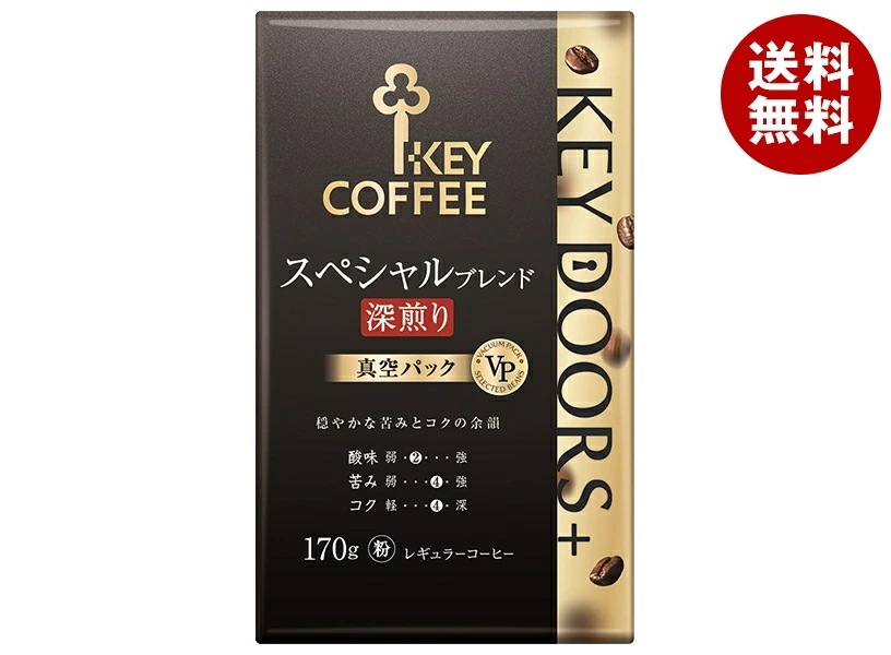 キーコーヒー KEY DOORS+ スペシャルブレンド 深煎り(粉) 170g×6袋入×(2ケース)
