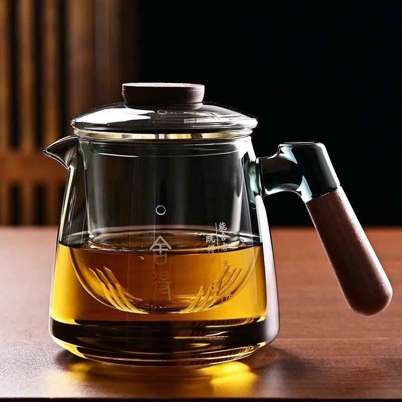 ハイホウケイアシッドガラス木製ハンドルティーポット电気セラミックストーブ加熱ティーポット大容量スリーピースケトル