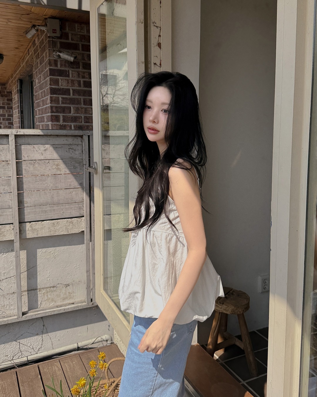 ヘレンバルーンブラウス韓国ファッション レディース