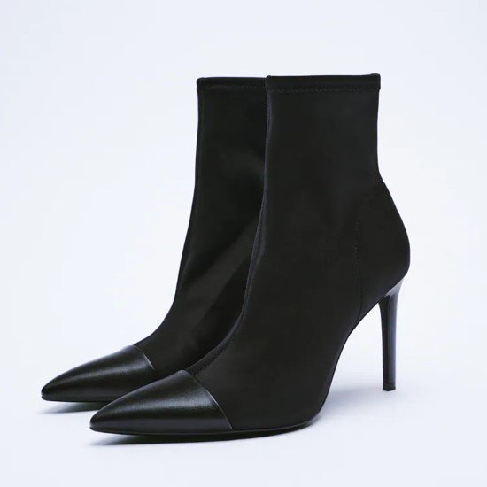 【取寄：納期2週間】ショートブーツ レディース ブーツ 靴 シューズ ポインテッドトゥ ハイヒール ピンヒール ファッションブーツ シンプル 無地 黒 ブラック カジュアル おしゃれ きれいめ