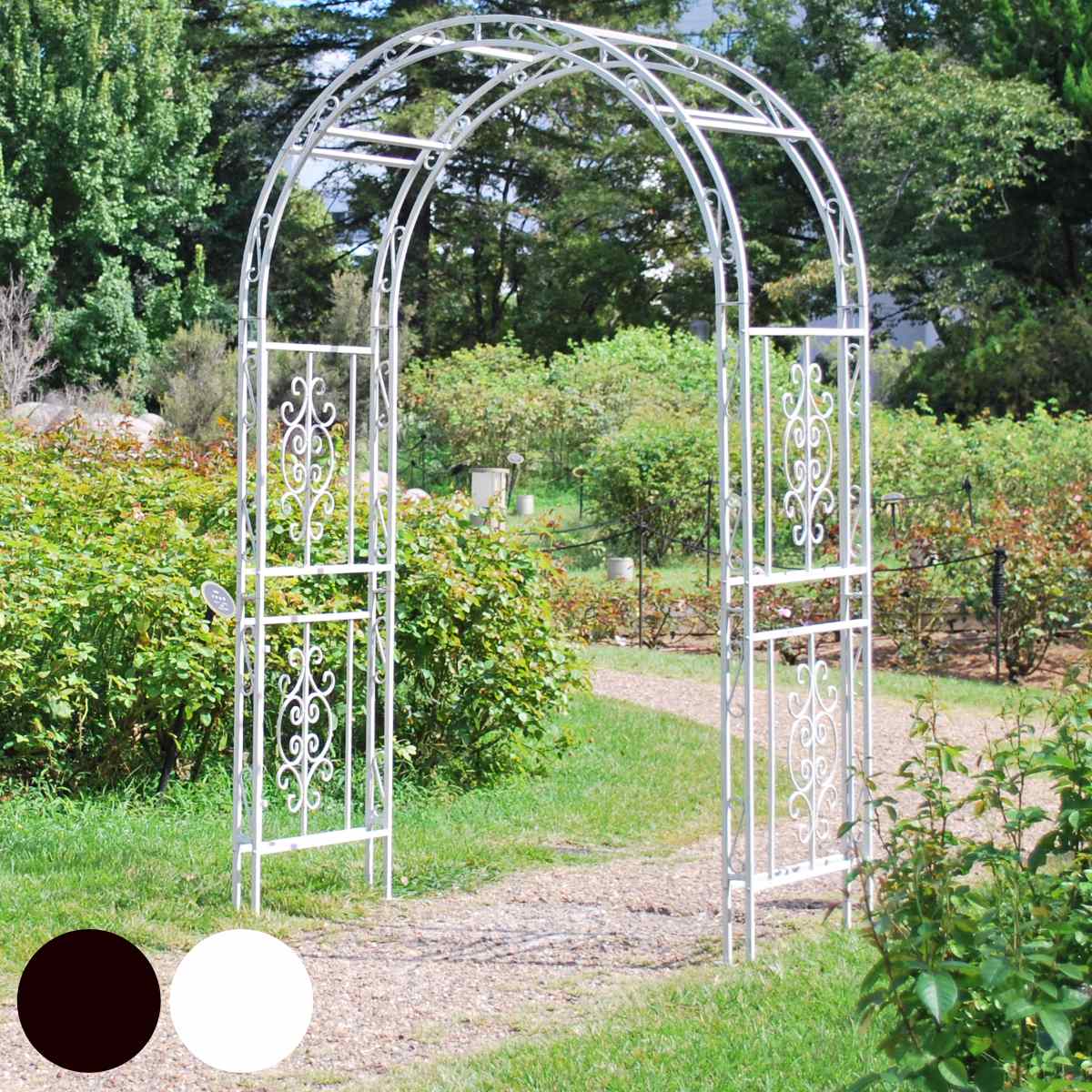 アイアンアーチ モンテベッロ ガーデンアーチ アーチ おしゃれ ローズアーチ バルコニーアーチ ガーデニング 鉄製 庭 簡易 アイアン製 薔薇アーチ つるバラ 花立て 花台 庭園 花壇