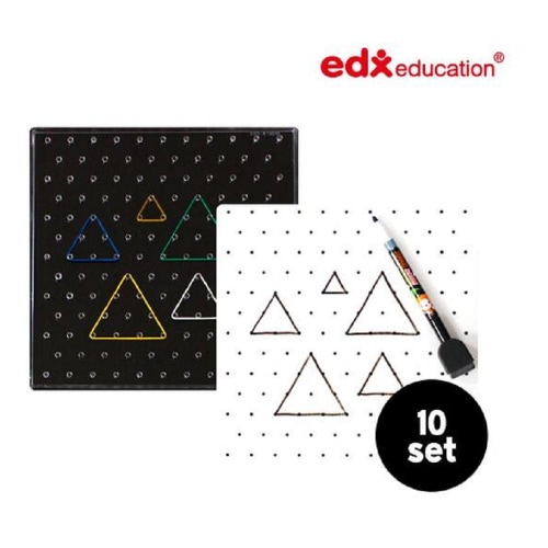 ブレインフォレスト EDX 書いて消す三角四角幾何板ボード 10枚幼稚園児童家学院教習教区団体創造力