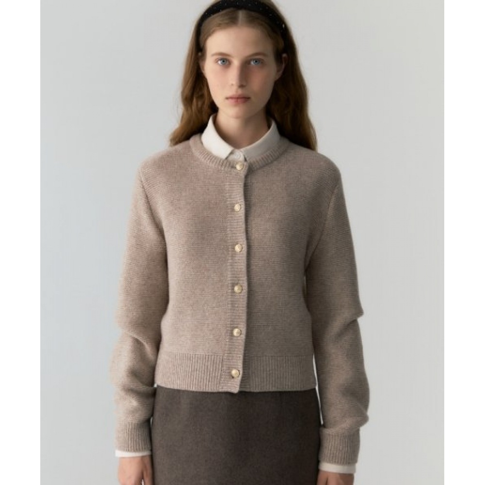 DEPOUND ゴールドボタンウールカーディガン [オートミール]