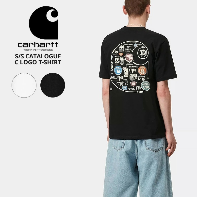 カーハート ダブリューアイピー メンズ 半袖 Tシャツ Carhartt WIP ショートスリーブカタログCロゴTシャツ カットソー トップス Tシャツ i034761
