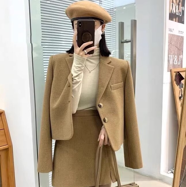 ウールジャケット スカート 2点セット セットアップ ジャケット ツーピース ミニスカート 長袖 ウール かわいい 大人可愛い きれいめ シンプル カジュアル 大人 上品 おしゃれ お洒落 かっこいい