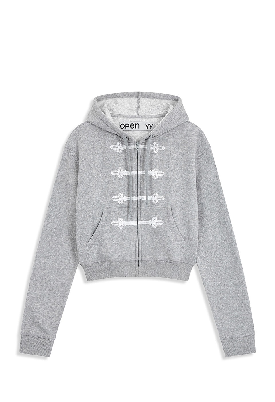 【OPEN Yy】 25FW LOOP BUTTON EFFECT HOODIE : GRAY