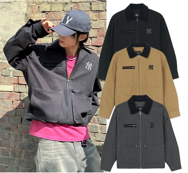 Basic Collar Crop Work Jacket