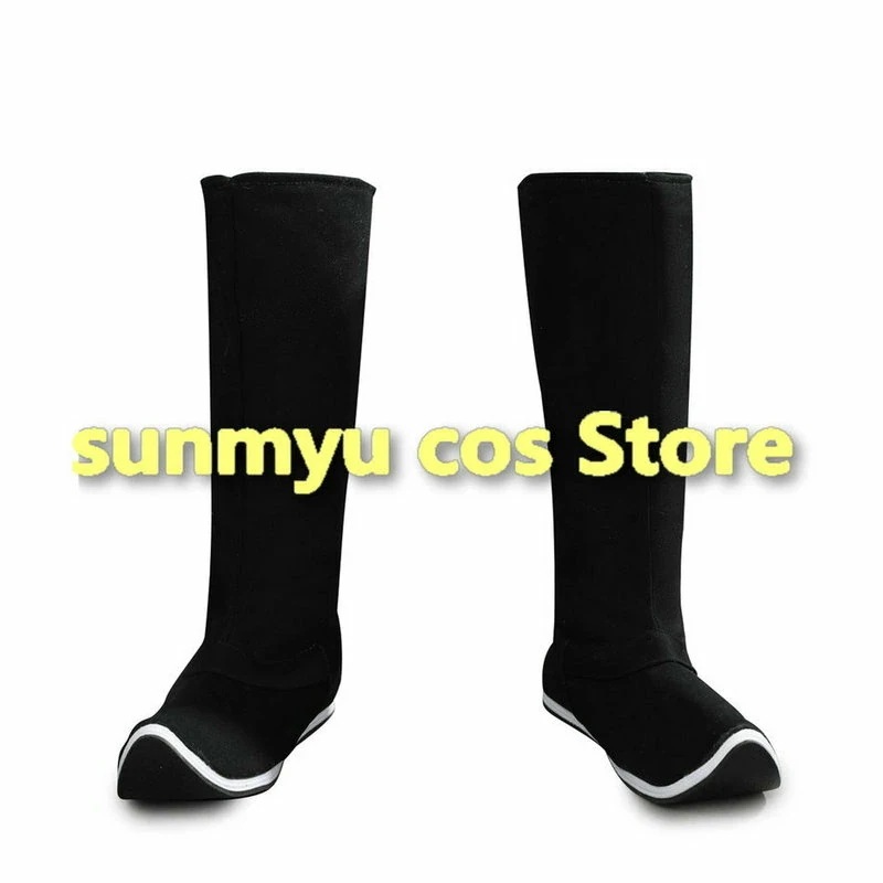 モータルコンバット スモーク コスプレ靴　黒いブーツ