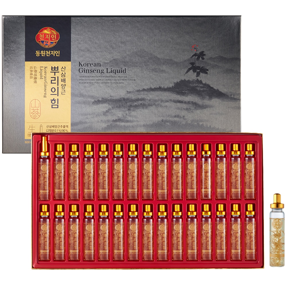 天地人根の力 サンサムベニョングン+ショッピングバッグ20ml30個（プレゼント用/紅参/免疫力/健康/栄養剤/誕生日プレゼント/両親プレゼント）