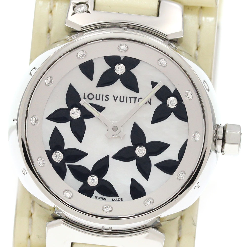 ルイ・ヴィトン LOUIS VUITTON Q121I タンブール ラブリーダイヤモンド クォーツ レディース 箱・保証書付き_863427【中古】