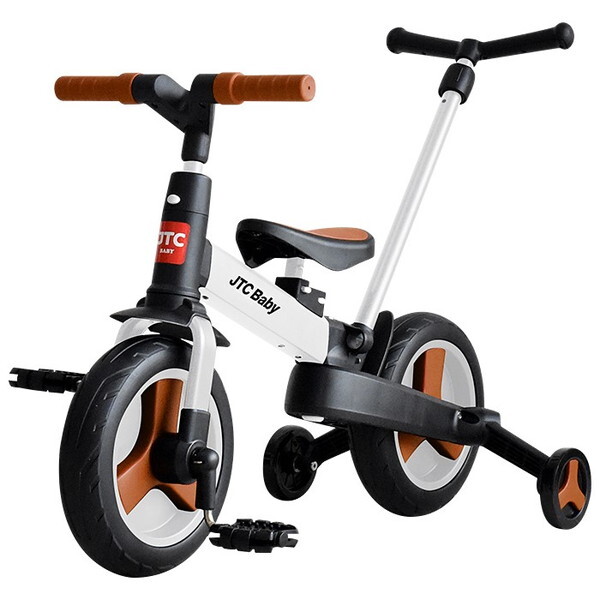 JTC ポータブルマルチキックバイク ブラウン 三輪車&足けりバイク (1.5歳～5歳まで) 保証期間：1年